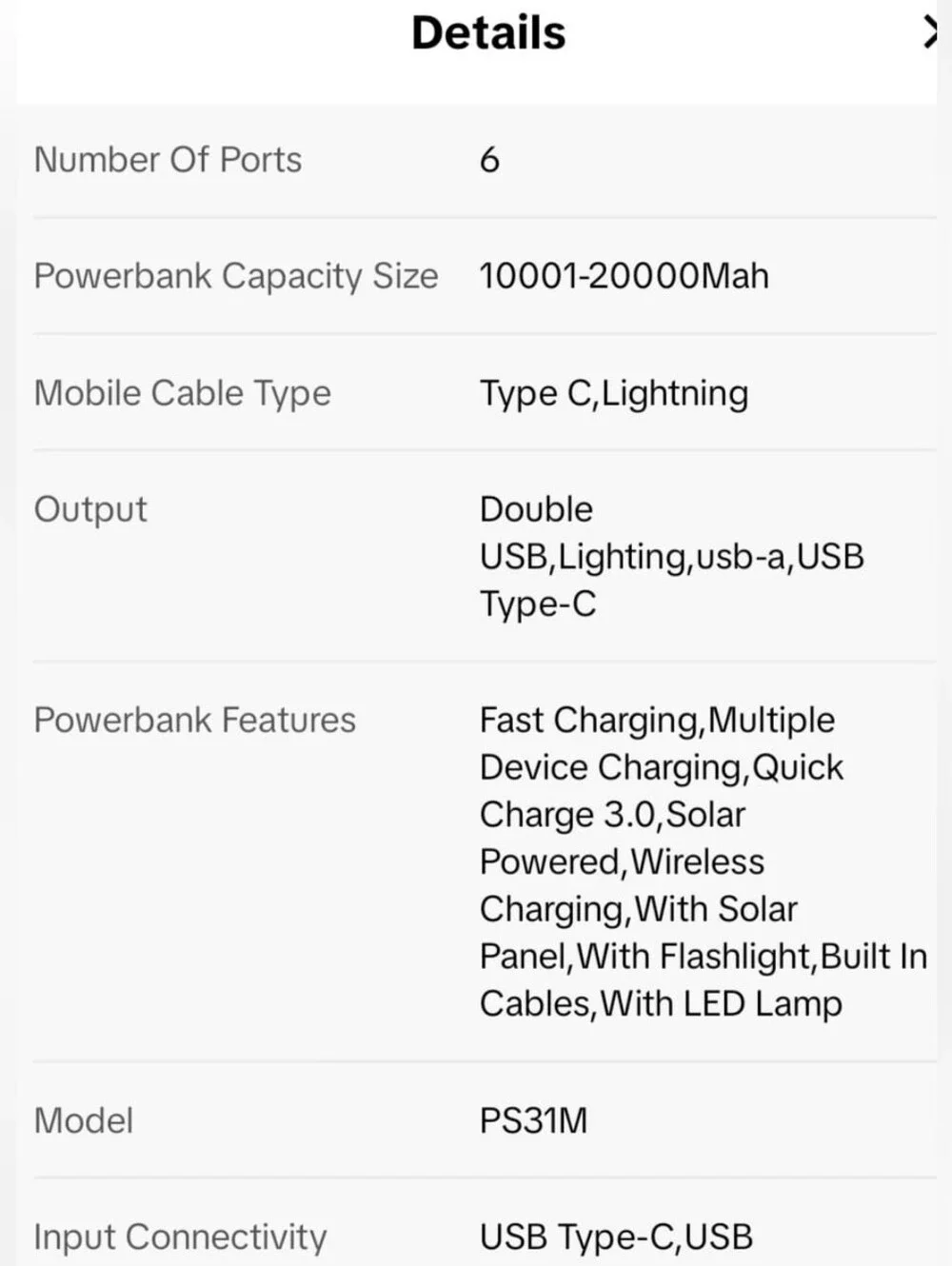 20000 mAh Solar Power Bank with 4 Multi-Type USB Outputs and 1 Wireless Output